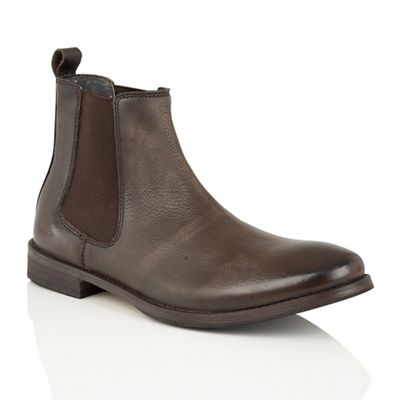 Brown Leather 'Omar' mens chelsea boots